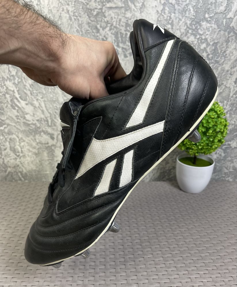 Reebok бутсы 53 размер винтажные кожаные футбольные черные