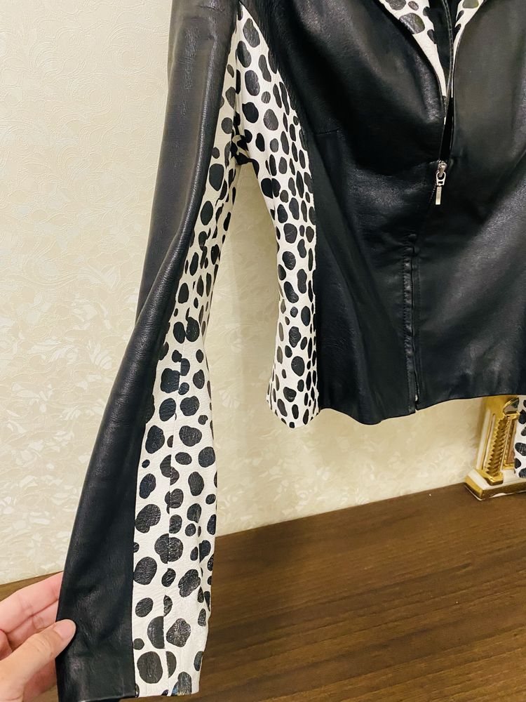 Шкіряний  піджак gucci леопард