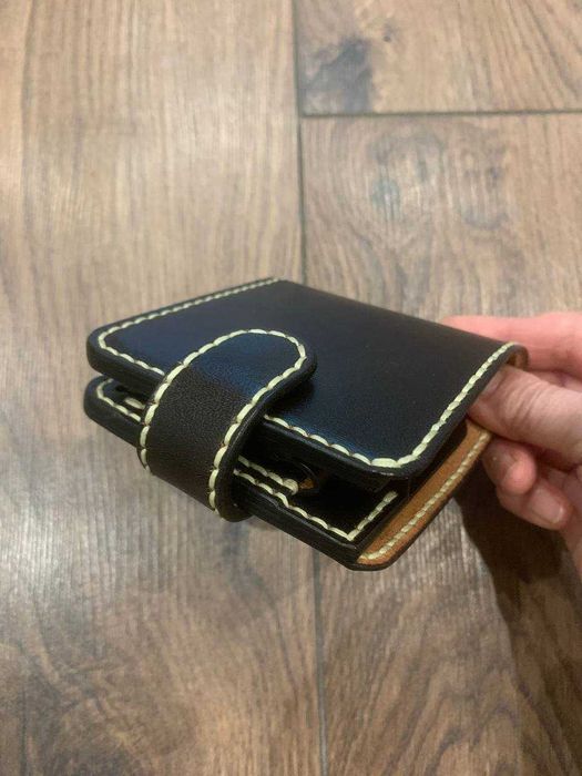 Гаманець шкіряний кошелек кожаный черный чоловічий