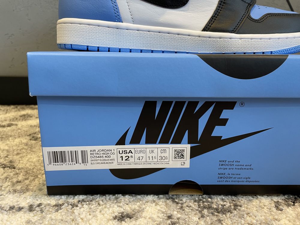 Air Jordan 1 Retro High OG University Blue UNC Toe Baby Blue