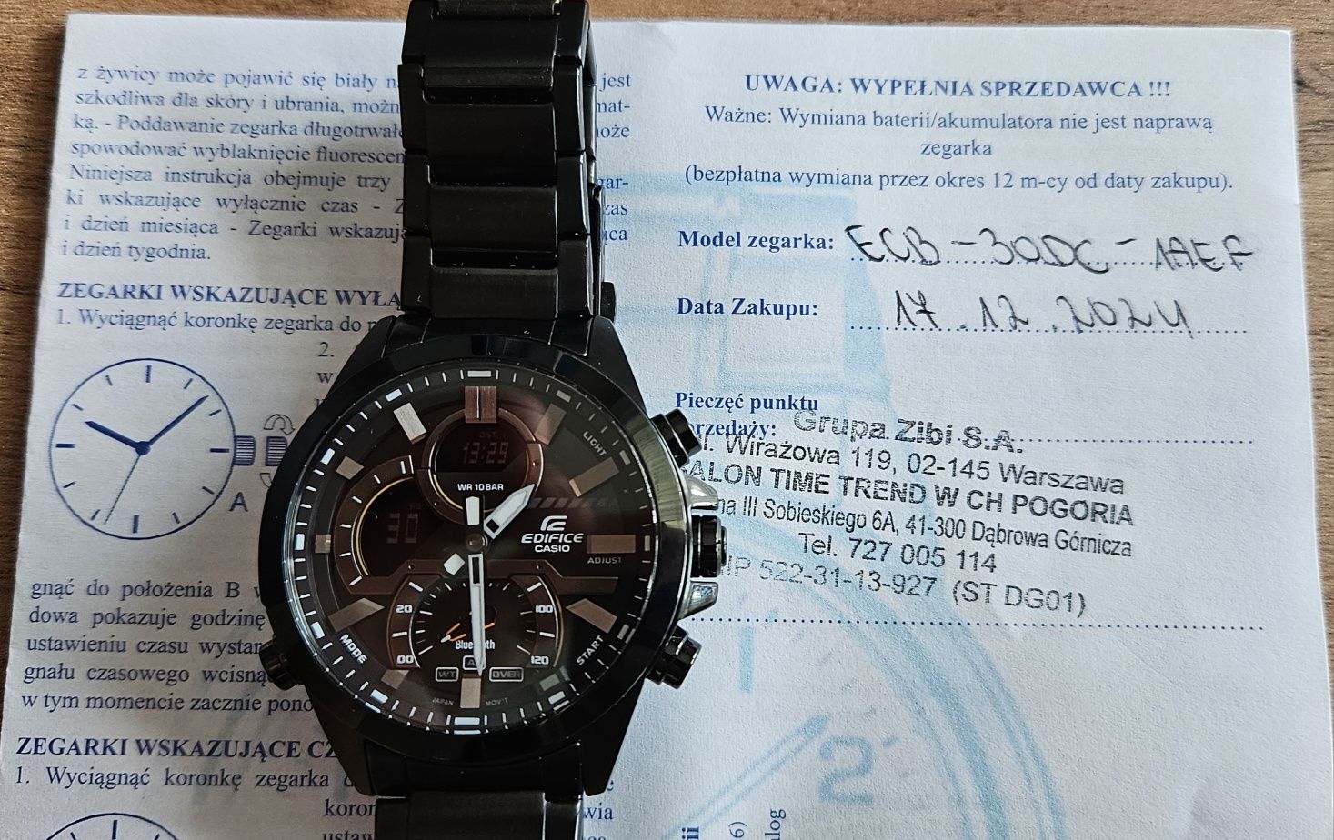 Zegarek Casio Edifice ECB-30DC-1AEF