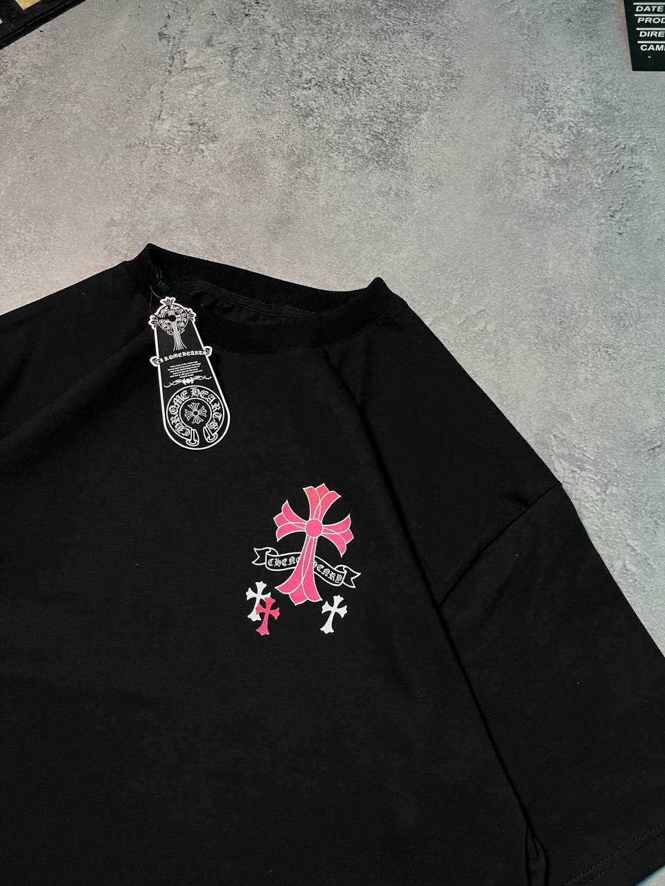 Чорна Футболка Chrome Hearts з бірками (Хром Хартс)