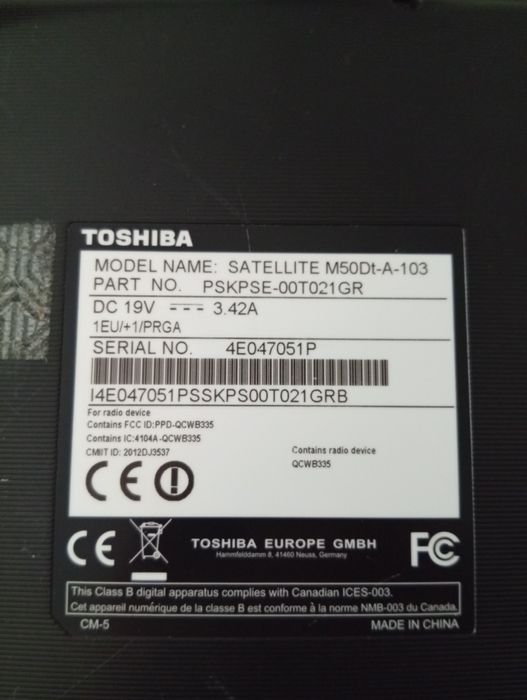 Laptop TOSHIBA DYNABOOK Satellite 50DT-A AMD A6 8GB/300GB