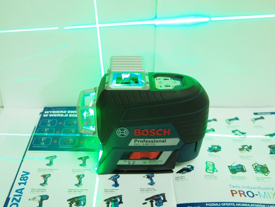Laser krzyzowy BOSCH GLL 3-80 CG zielony promień niwelator 3D berner