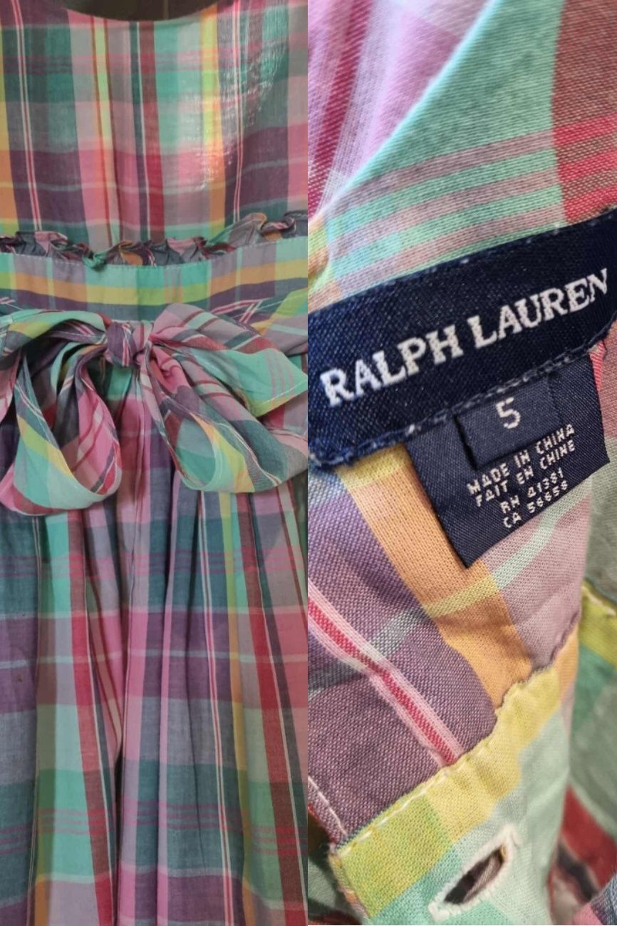 Sukienka w kratę Ralph Lauren 110 / 116 5