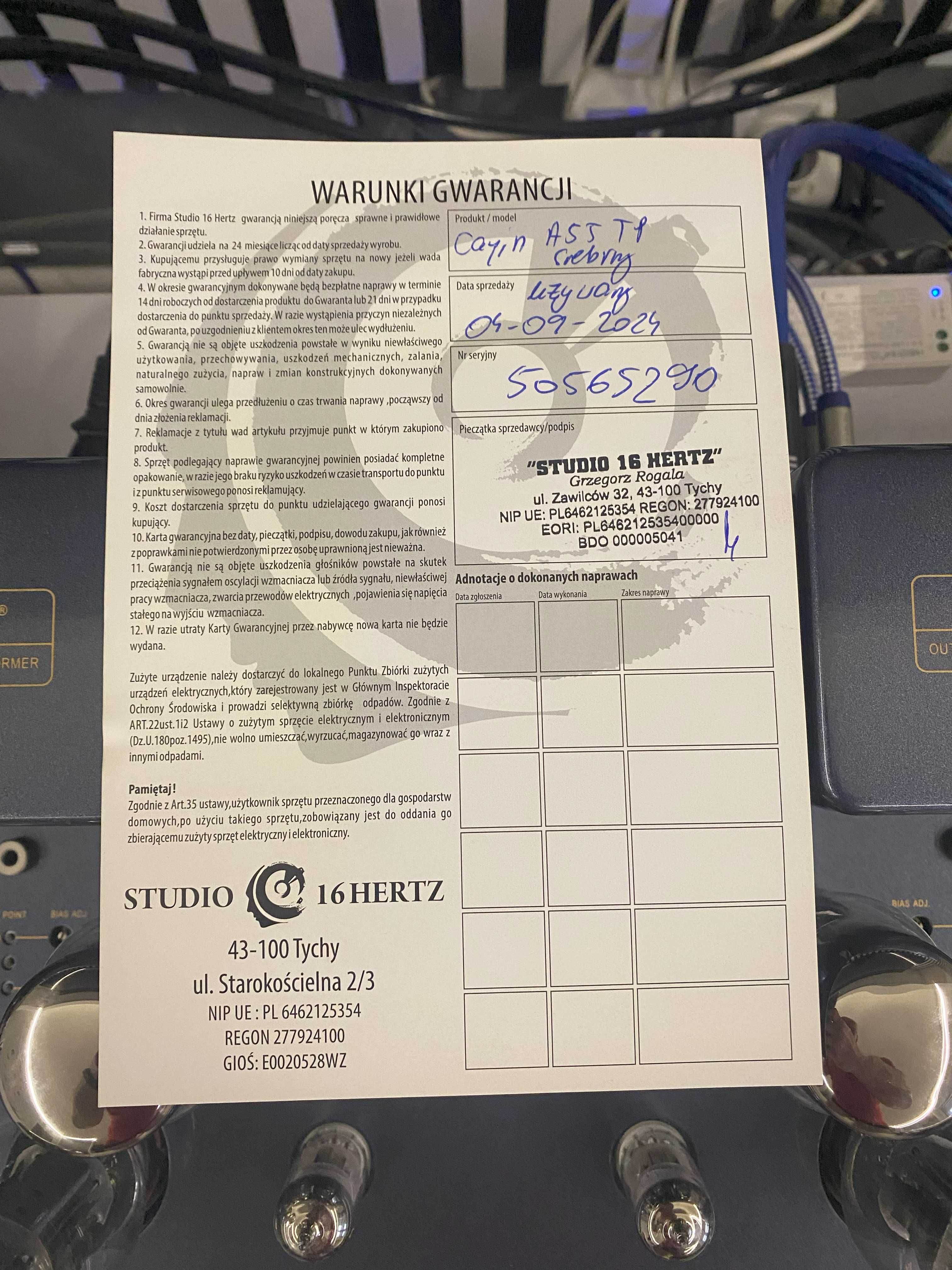 Wzmacniacz lampowy Cayin a 55 TP