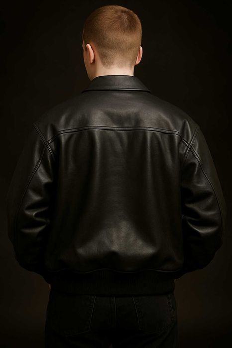 Kurtka skórzana męska bomberka lata 90