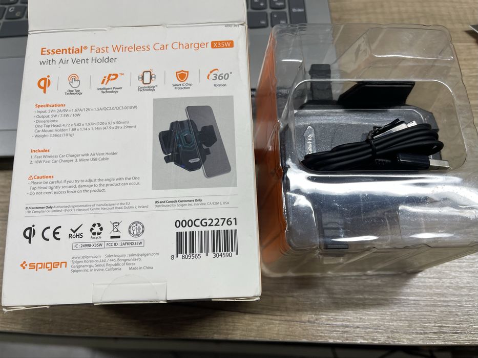 Автотримач Spigen із бездротовою зарядкою X35W (000CG22761)