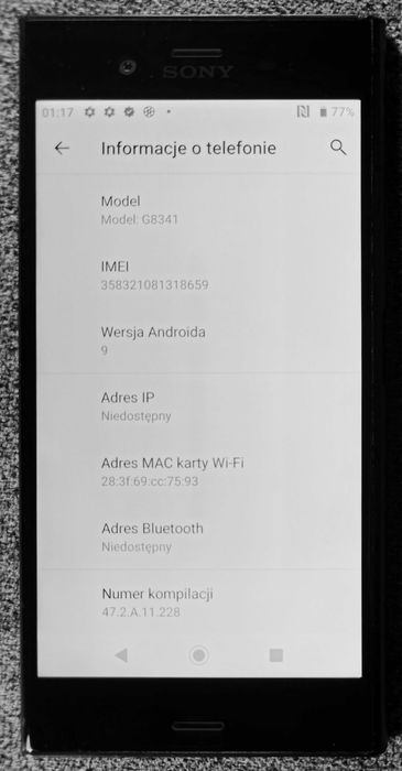 SONY XPERIA XZ1 4 GB RAM 64 GB Snapdragon 835 black ZESTAW OKAZJA!