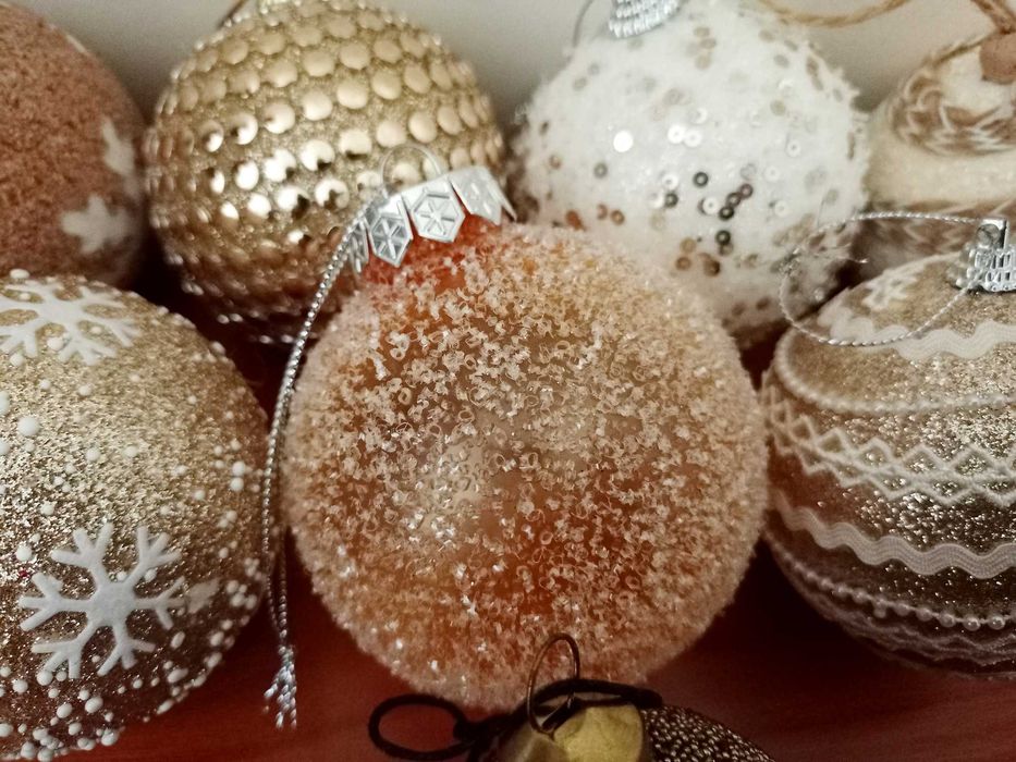 Enfeites de Natal em Tons Creme