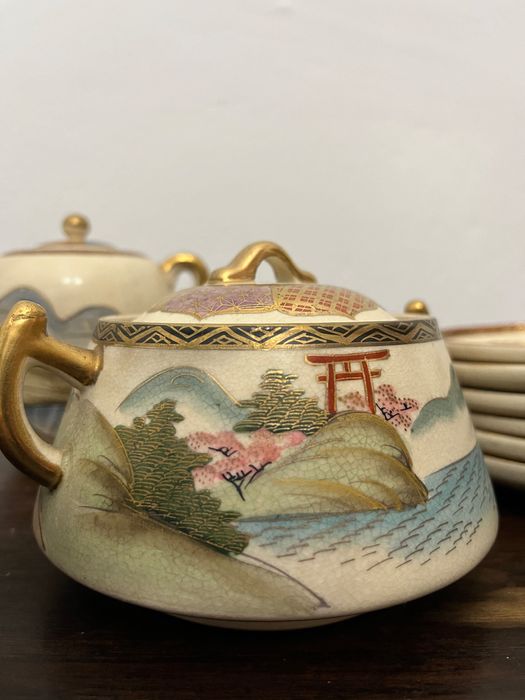 Conjunto completo chá e café japonês Satsuma. Raríssimo,