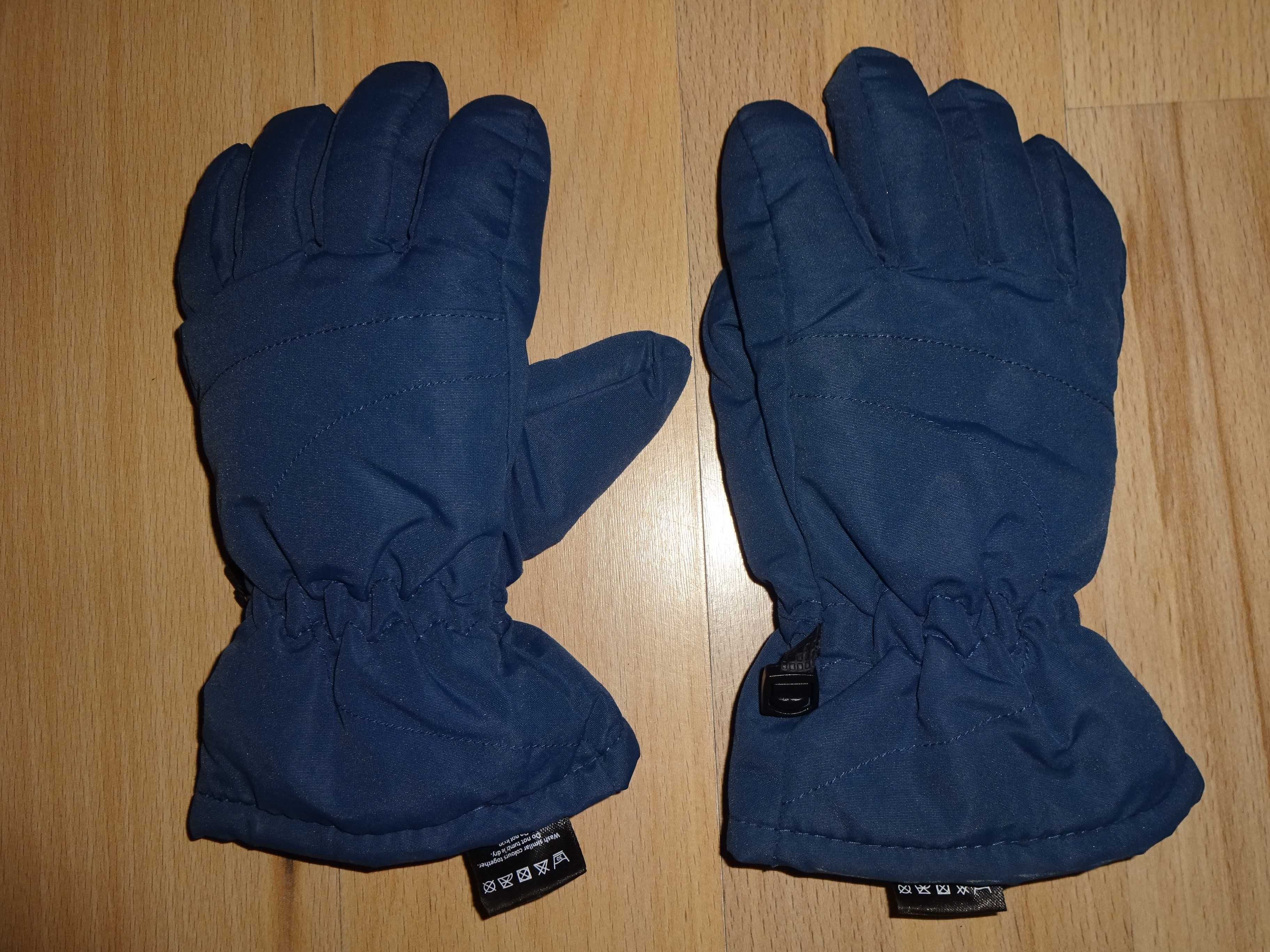 CRANE niebieskie granatowe pięciopalczaste rękawiczki zimowe śnieg 5-6