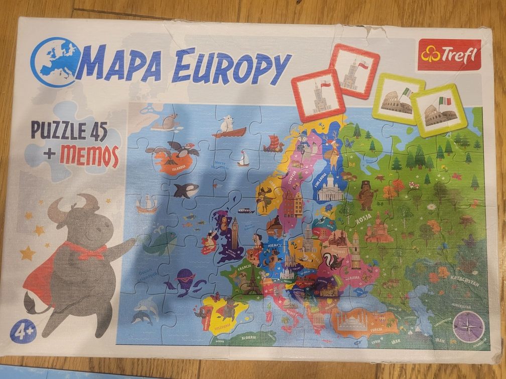 Puzzle Mapa Europy4+ Trefl 91658 rozmiar 60x40