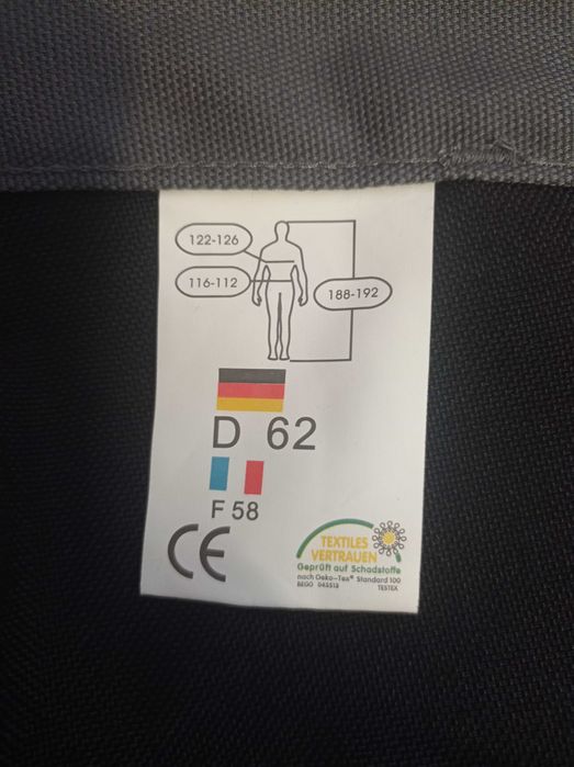 Spodnie robocze, szare, rozmiar 62