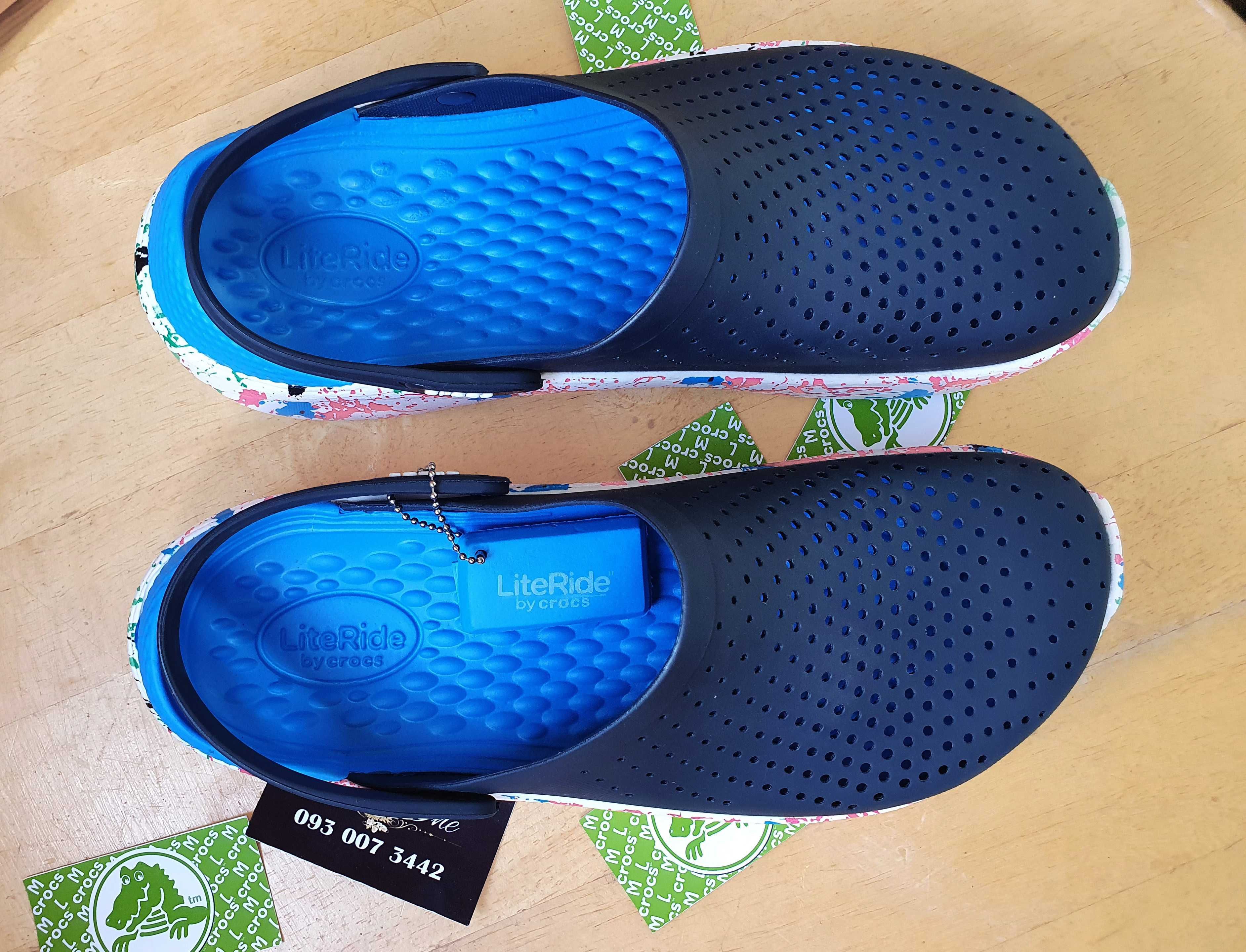 Crocs LiteRide Clog Navy/Whitе кляксы лайтрайд в цвете