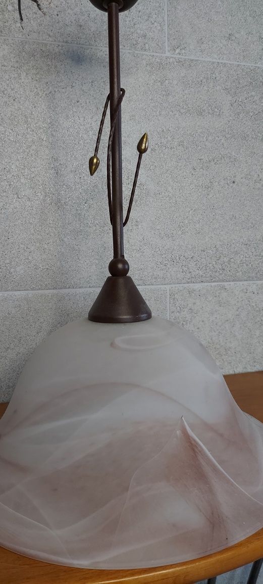 Lampa włoska lampy złote elementy łancuszek drewno