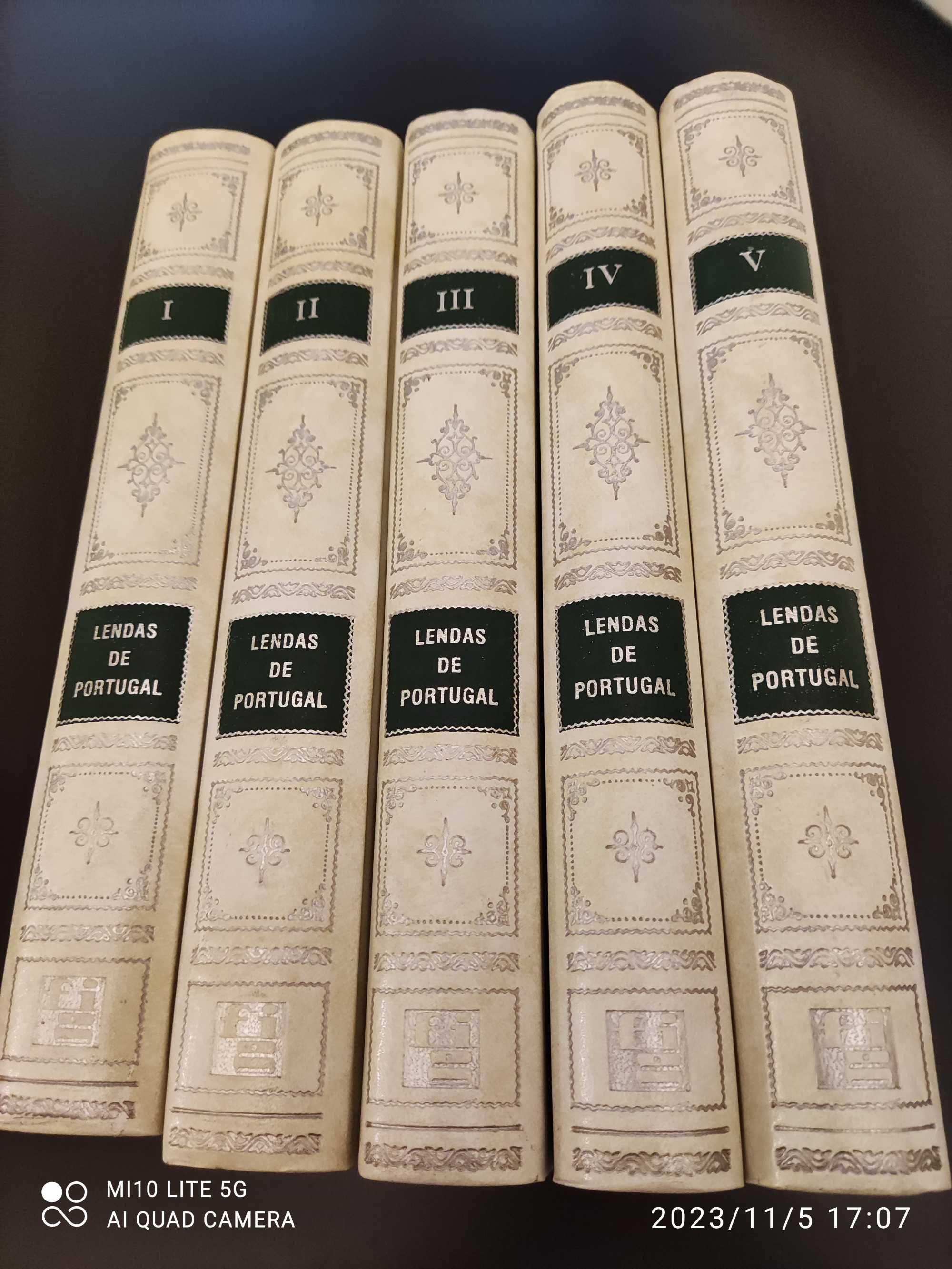 Lendas de Portugal, de Gentil Marques, 5 vol. - 1ª. ed. de 1962 a 1966