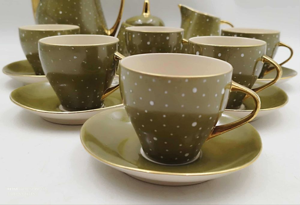 Serwis kawowy Ewa Tułowice proj. L. Kowalska 1959r vintage retro prl