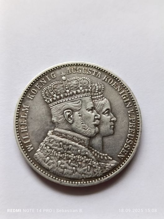 Talar koronacyjny 1861 Wilhelm I srebro