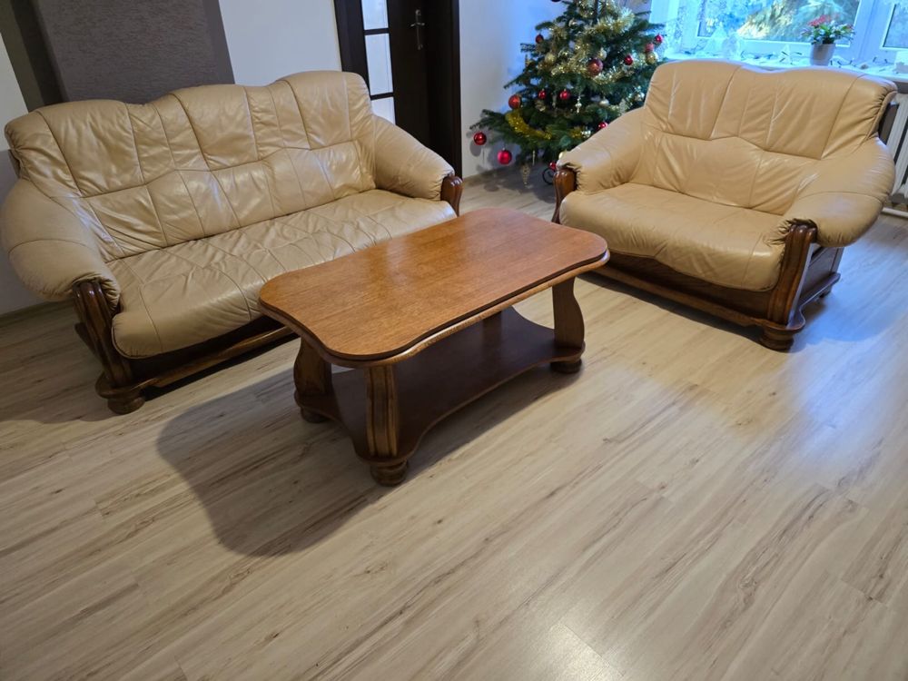 Komplet wypoczynkowy skórzany