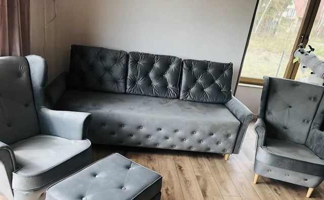 PROMOCJA RATY sofa rozkładana z pojemnikiem GLAMOUR kanapa łóżko