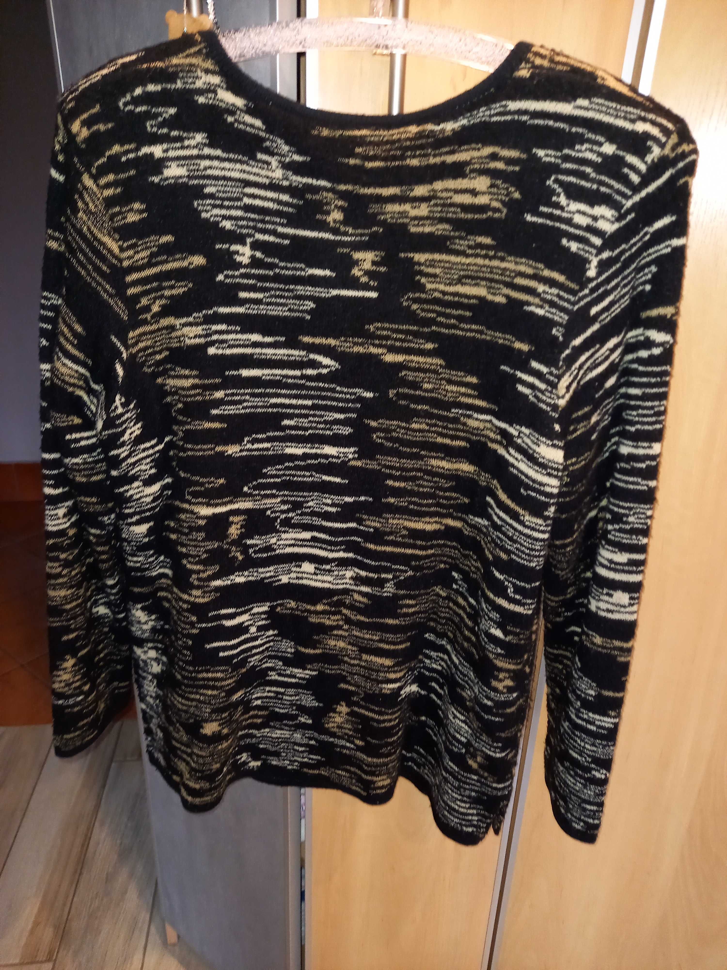 Sweter melanżowy czarny xl