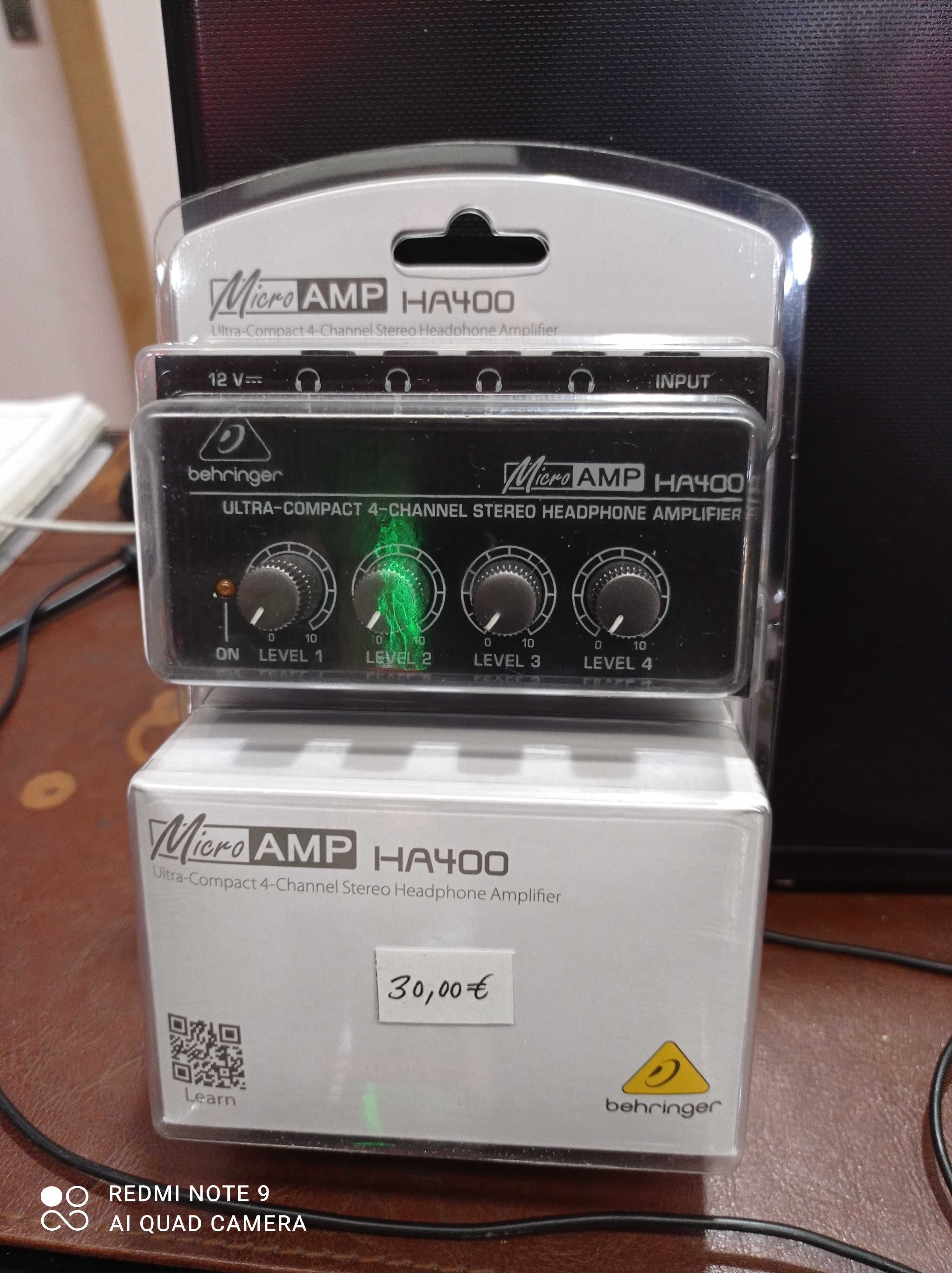 Amplificador p/ Auscultadores - Behringer HA400 (Novo)