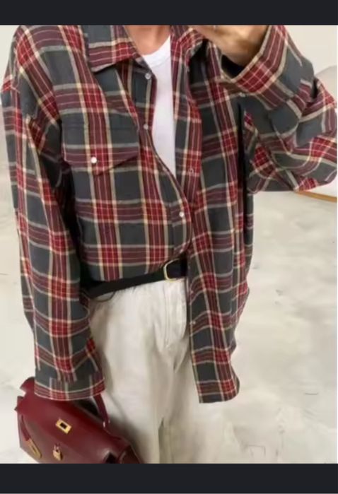 Sale! Нові! Сорочка котон картата червона клітинка