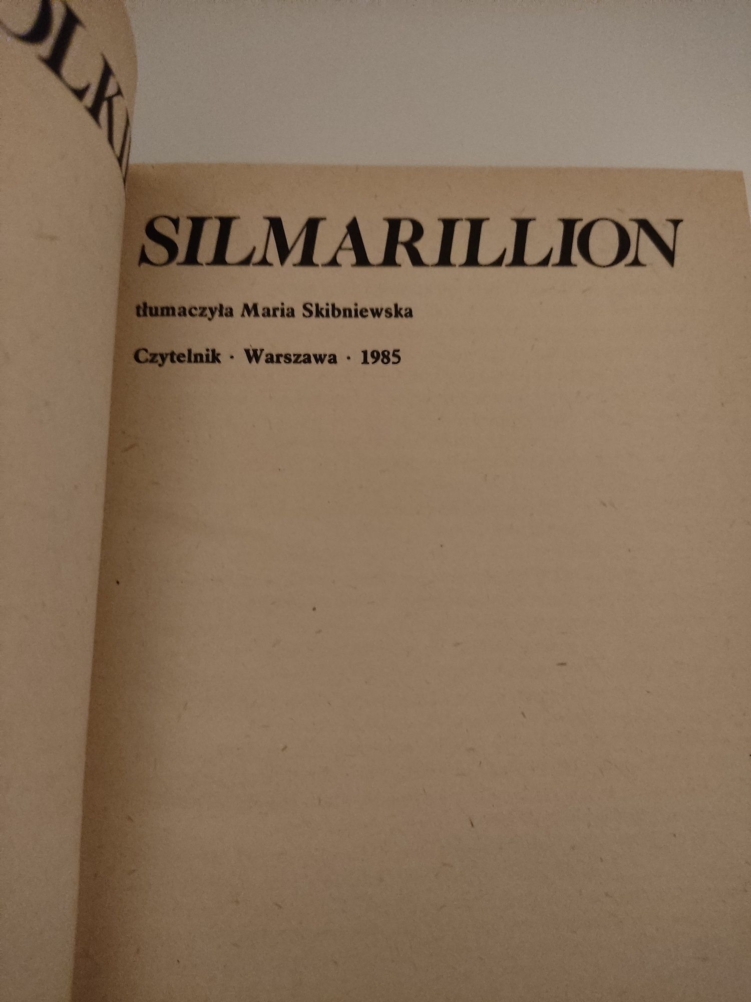 Silmarillion J.R.R. Tolkien 1985 twarda z obwolutą mapa Skibniewska