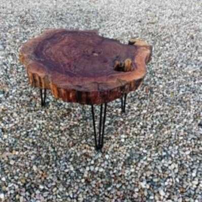 stolik kawowy z orzecha, rękodzieło rustykalne