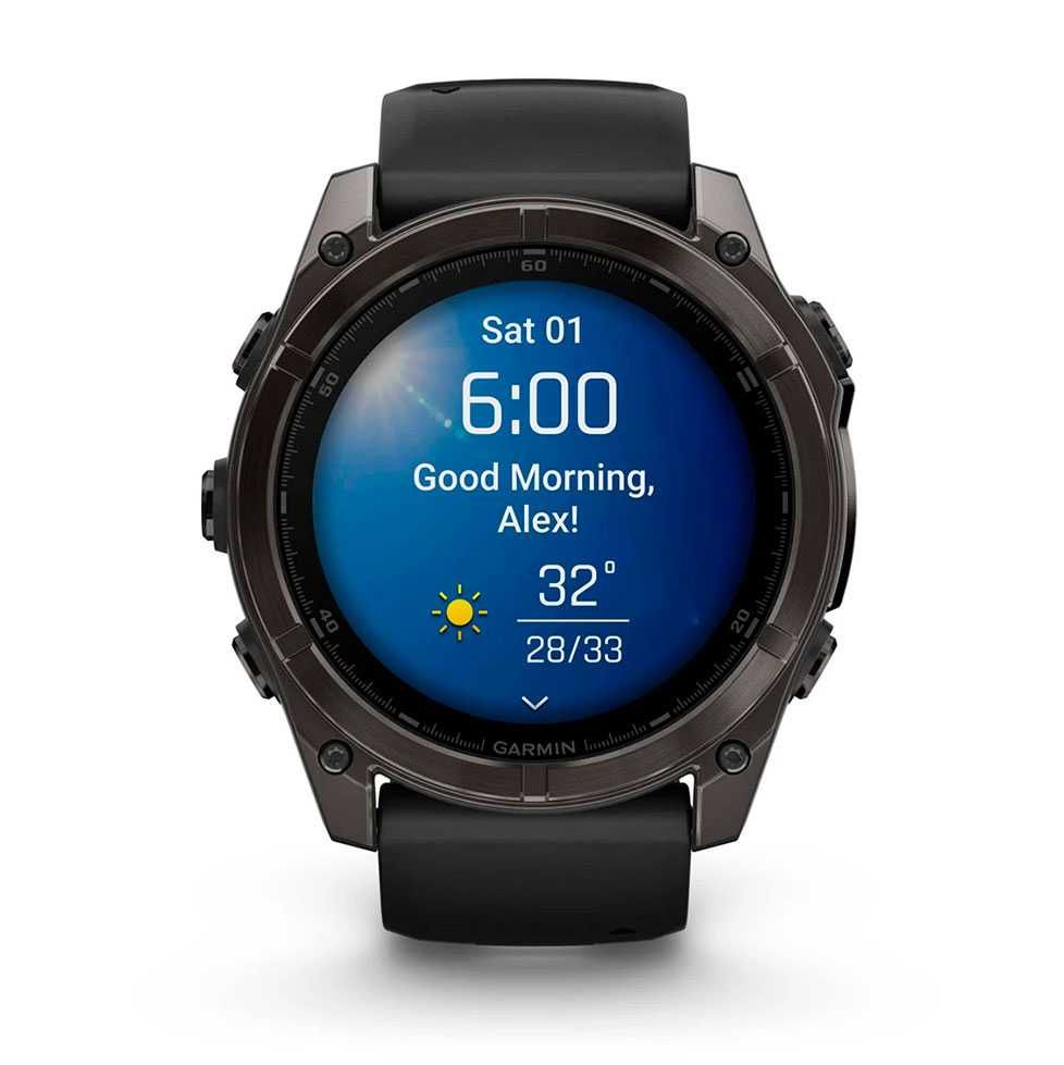 Garmin Fenix 8  AMOLED Sapphire 51мм з чорним силіконовим ремінцем