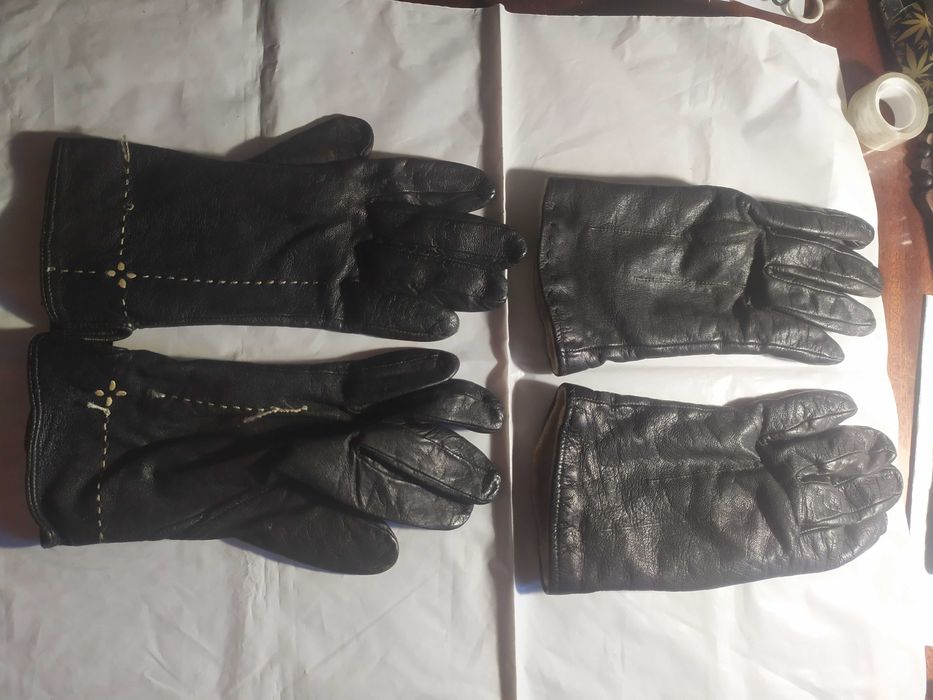 Перчатки кожаные  на узкую женскую руку (1пара-85грв)