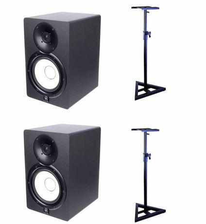 Monitores Yamaha HS7 com stands