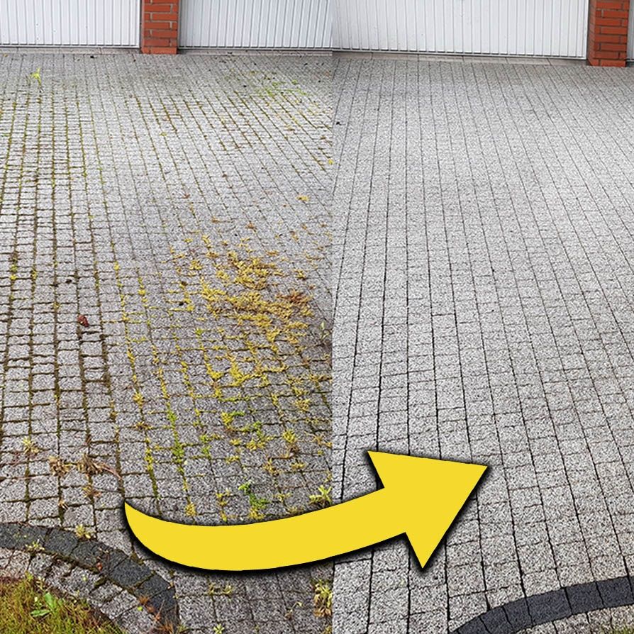 Czyszczenie kostki brukowej elewacji dachów