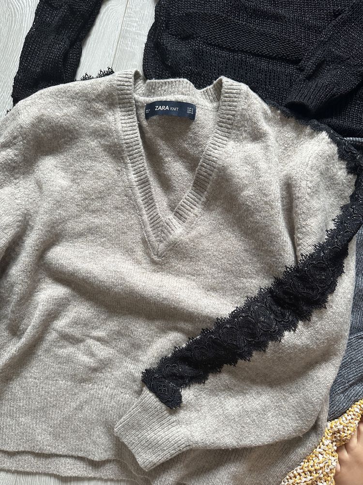 Zestaw ubran mega paka swetry Zara H&M luksusowe premium 38 M bez
