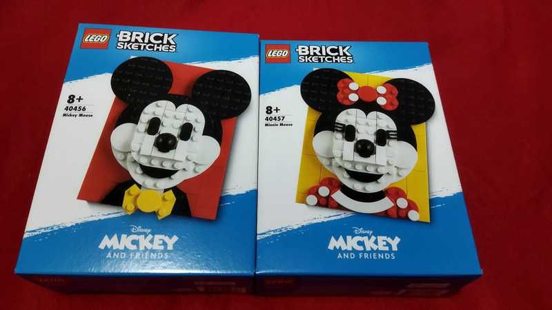 Conjunto 40456 Lego Mickey Mouse + 40457 Lego Minnie Mouse