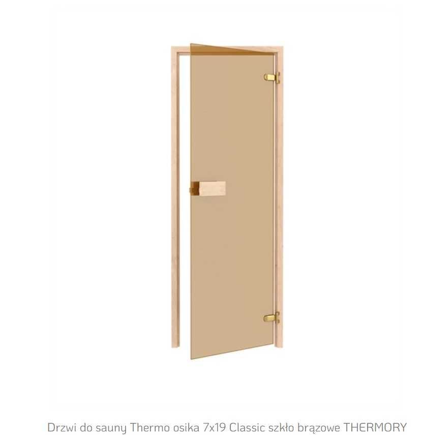 Drzwi do sauny  Osika 7x19 Classic szkło brązowe THERMORY