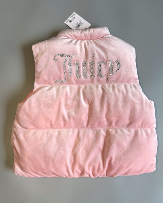 Рожева велюрова жилетка Juicy Couture оригінал розмір S нова дефект