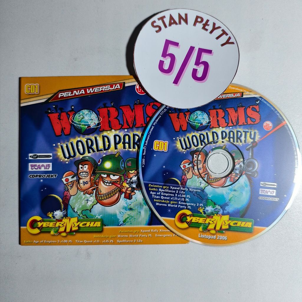 gra pc - worms world party pc polskie wydanie