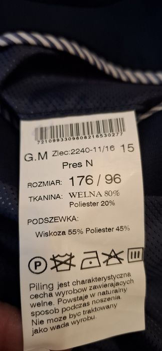 Garnitur granatowy Recman 176 młodzieżowy