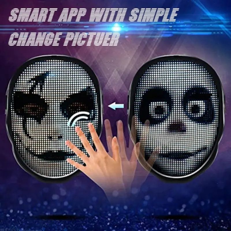 Интерактивная LCD маска Bluetooth led маска лед