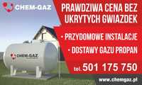 Zbiornik na GAZ 2700/3650/4850/6400 Dostawy Gazu PROPAN LPG Montaż