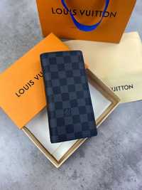 Кожаный органайзер Louis Vuitton черный кошелек Луи Виттон клатч k335