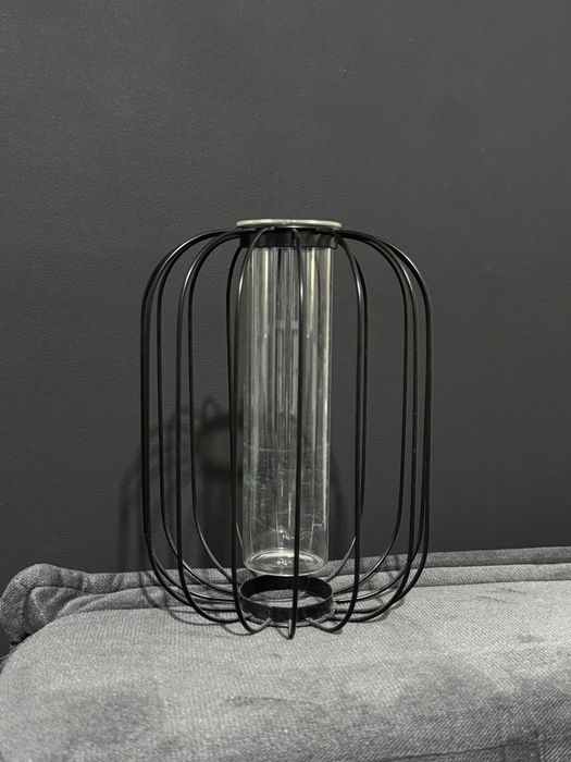 Ozdobny wazon świecznik metalowy retro loft boho