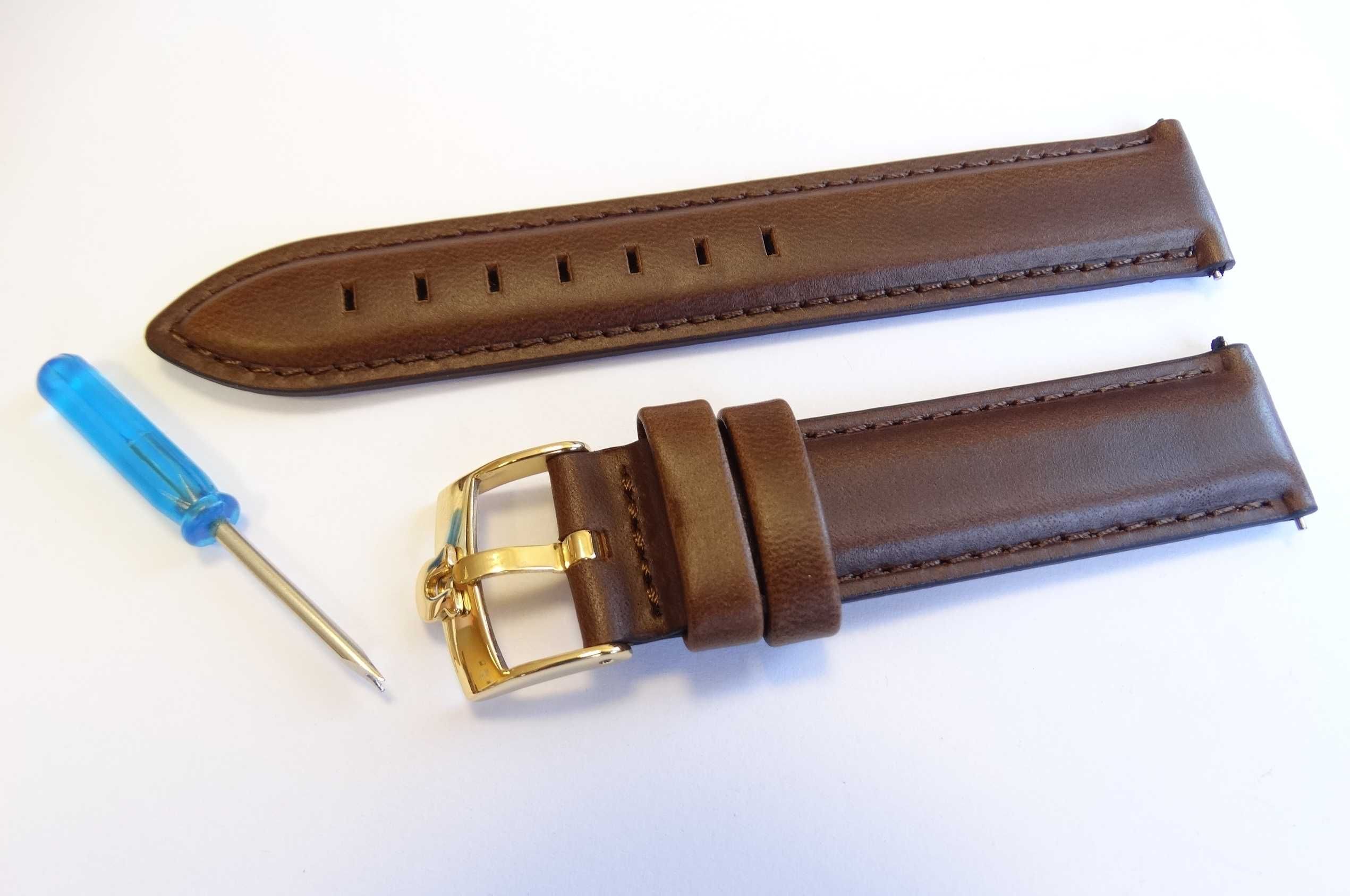 Pasek skórzany 18mm do zegarka Omega brą