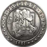 Сувенирная монета 1 Morgan Dollar 1921 D («Моргановский доллар») вид 5