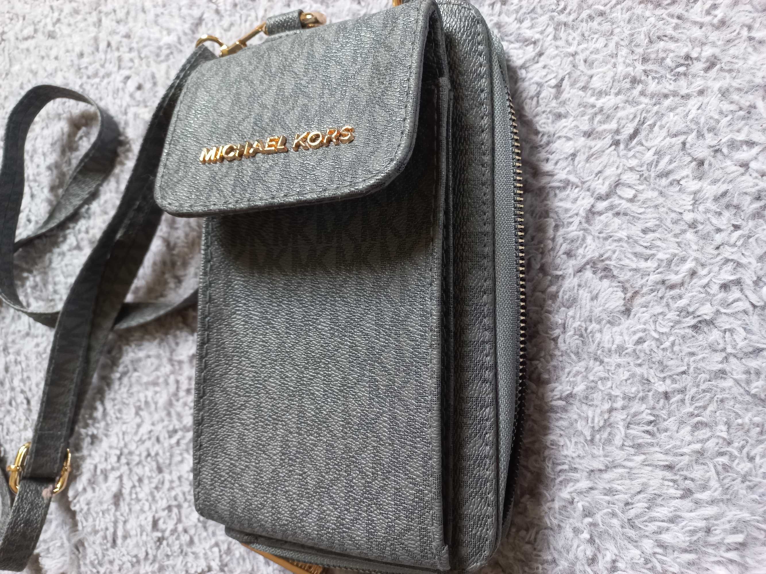 MICHAEL KORS torebka na pasku portfel + na telefon portfelik saszetka