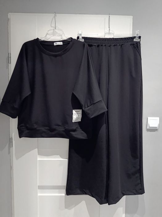 Komplet czarny bawełniany