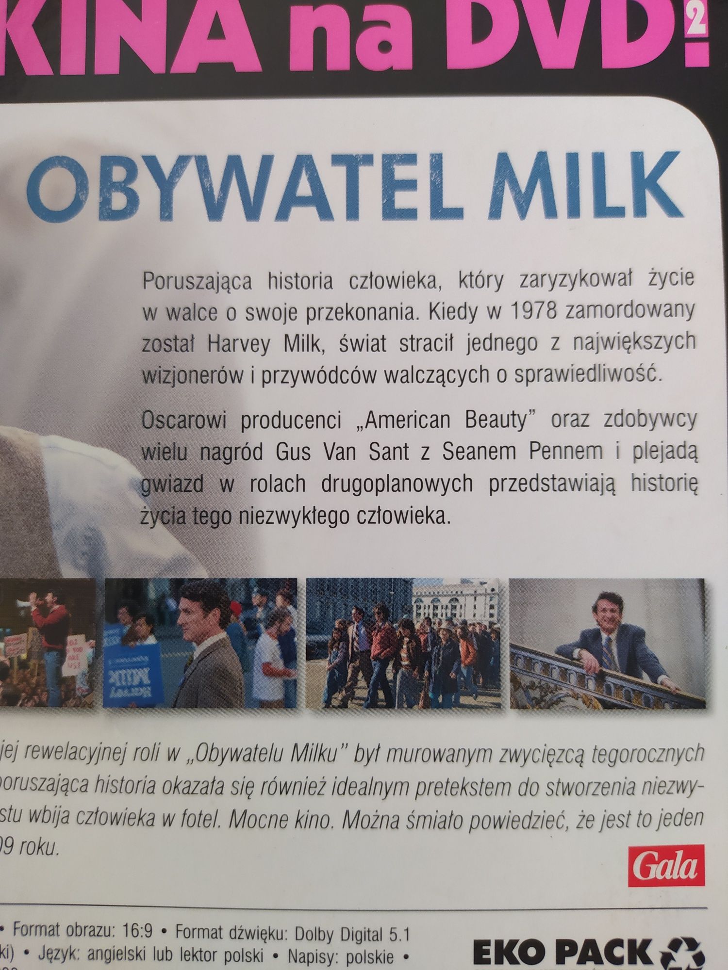 Film DVD Obywatel Milk dramat Oscarowy film Dean Penn