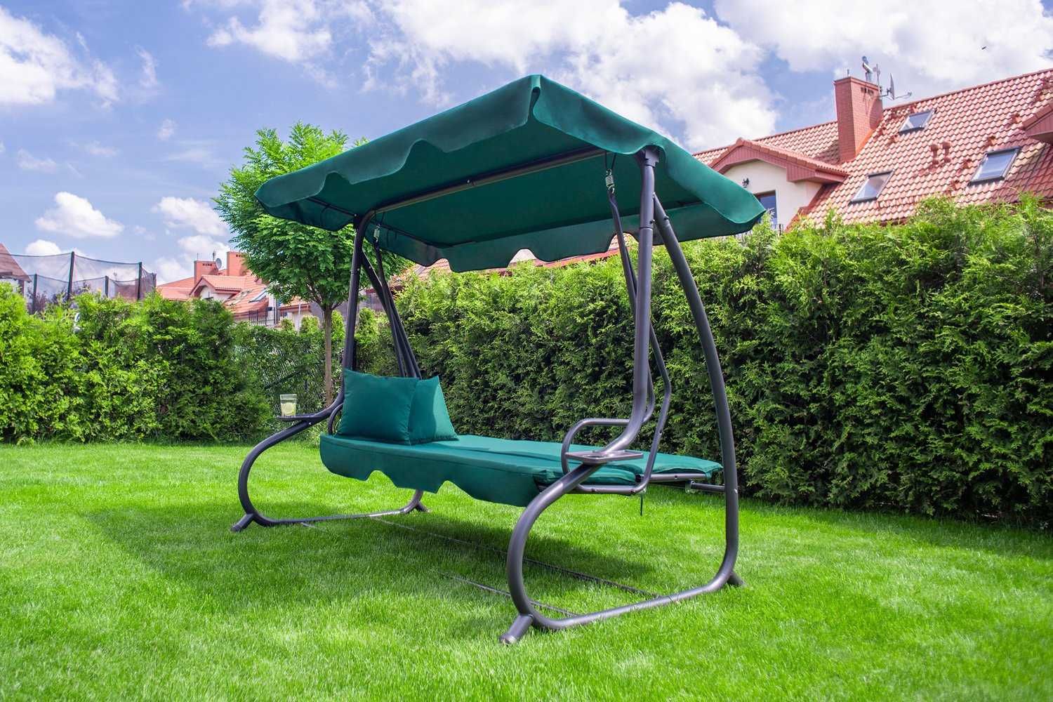 Wygodna huśtawka ogrodowa PREMIUM rozkładana leżanka DARMOWA DOSTAWA